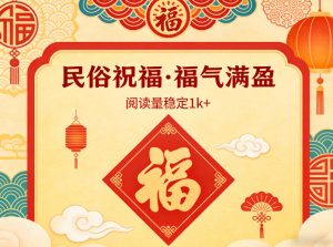 公众号流量主之民俗祝福赛道，选题不愁，结构固定，阅读稳定1w+-项目联盟