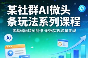 某社群的AI微头条玩法系列课程，零基础玩转AI创作，轻松实现流量变现-项目联盟
