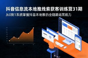 抖音信息流本地推线索获客训练营31期,从0到1系统掌握抖音本地推的全链路运营能力-项目联盟
