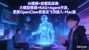 AI视频+绘图实战课:大模型微调+RAG+Agent开发,更新OpenClaw安装及飞书接入-Mac版-项目联盟