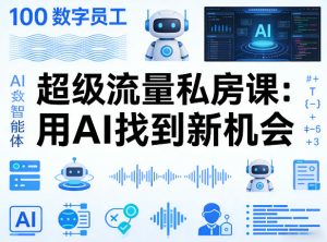 你的AI数字员工100个智能体，超级流量私房课，用AI找到新机会-项目联盟