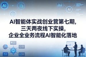 AI智能体实战创业营第七期，三天两夜线下实操，企业全业务流程AI智能化落地(26年1月20-22号)-项目联盟