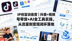 IP创富训练营｜抖音+视频号带货+AI全工具实操，从流量到变现闭环落地-项目联盟