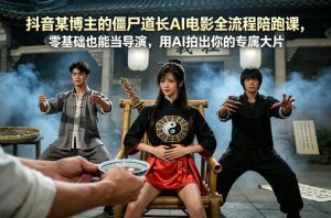 抖音某博主的僵尸道长AI电影全流程陪跑课，零基础也能当导演，用AI拍出你的专属大片-项目联盟