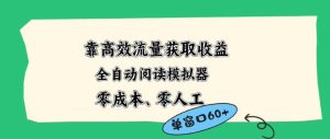 靠高效流量获取收益，零成本全自动阅读模拟器2.0全新玩法，单窗口高达50+蓝海小众项目【揭秘】-项目联盟