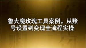 引流创业粉卖软件教学：鲁大魔玫瑰工具案例，从账号设置到变现全流程实操-项目联盟