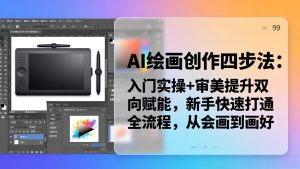 AI绘画创作四步法：入门实操+审美提升双向赋能，新手快速打通全流程，从会画到画好-项目联盟