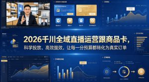 2026千川全域直播运营跟商品卡，科学投放、高效提效，让每一分预算都转化为真实订单-项目联盟