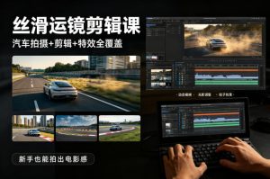 大叔丝滑运镜剪辑课，汽车拍摄+剪辑+特效全覆盖，新手也能拍出电影感-项目联盟