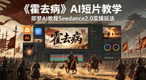 《霍去病》AI短片教学，即梦AI教程Seedance2.0实操玩法-项目联盟