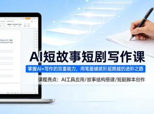 AI短故事短剧写作课，掌握AI+写作的双重能力，用笔墨铺就阶层跨越的进阶之路-项目联盟