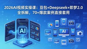 2026AI视频实操课：豆包+Deepseek+即梦2.0全拆解，70+爆款案例直接套用-项目联盟