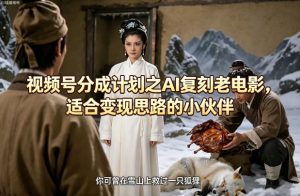 视频号分成计划之AI复刻老电影，适合变现思路的小伙伴-项目联盟