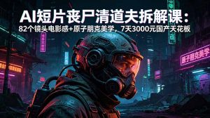 AI短片《丧尸清道夫》拆解课:82个镜头电影感+原子朋克美学,7天3000元国产天花板-项目联盟
