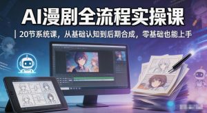 AI漫剧全流程实操课｜20节系统课，从基础认知到后期合成，零基础也能上手-项目联盟