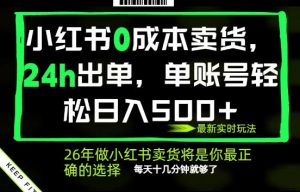 小红书0成本AI卖货,24小时出单,全流程托管,保底日入500+,每天十几分钟就够了【揭秘】-项目联盟