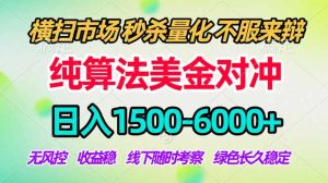 2026美金掘金新风口-纯算法对冲震撼上线!日入1500-6000+,长久合规稳健,轻松摆脱死工资,…-项目联盟