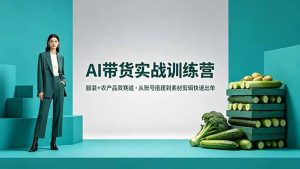 AI带货实战训练营，服装+农产品双赛道，从账号搭建到素材剪辑快速出单-项目联盟