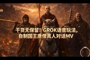 干货无保留！GROK语音玩法，自制国王唐僧真人对话MV-项目联盟