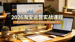 2026 淘宝运营实战课程，付费投放底层逻辑实操教学，优化直通车投产提升店铺成交转化-项目联盟