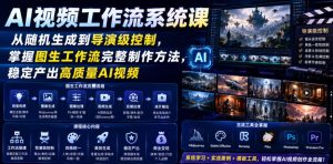 AI视频工作流系统课，从随机生成到导演级控制，掌握图生工作流完整制作方法，稳定产出高质量AI视频-项目联盟