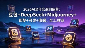 2026AI全年实战训练营：豆包+DeepSeek+Midjourney+即梦+可灵+海螺，全工具链-项目联盟