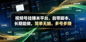 视频号挂賺米平台，自带脚本，长期能做，简单无脑，多号多賺【揭秘】-项目联盟