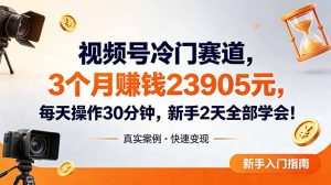 视频号冷门赛道，3个月变现23905元，新手2天学会 每天操作30分钟！-项目联盟