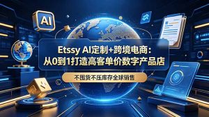 Etsy AI定制+跨境电商：从0到1打造高客单价数字产品店，不囤货不压库存全球销售-项目联盟