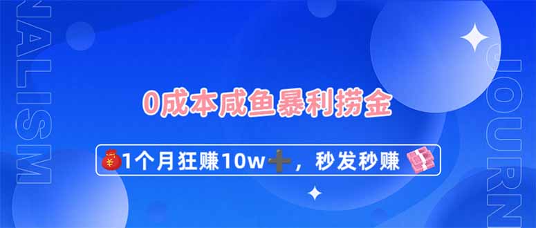（14257期）0成本闲鱼暴利捞金，1个月狂赚10W+，秒发秒赚新玩法-项目联盟