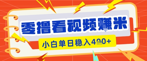 零撸看视频躺Z项目，看一个20秒的视频获得 0.3 米，小白一天收益几张，看得越多奖励权重越高-项目联盟