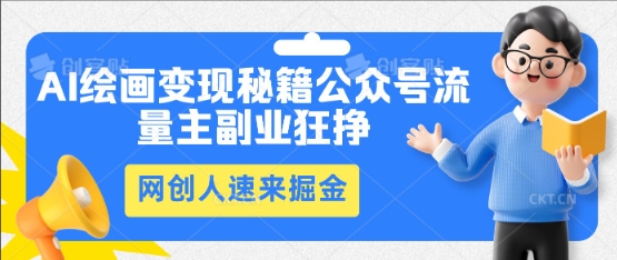 AI绘画变现秘籍:公众号流量主副业狂挣,网创人速来掘金-项目联盟