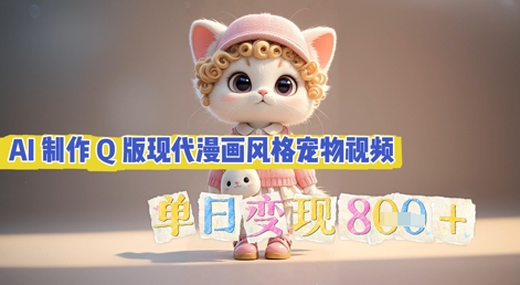 AI制作Q版现代漫画风格宠物视频,单日变现几张-项目联盟
