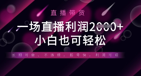 半无人直播带货,一场利润数张,适合所有平台玩法,小白也可轻松-项目联盟