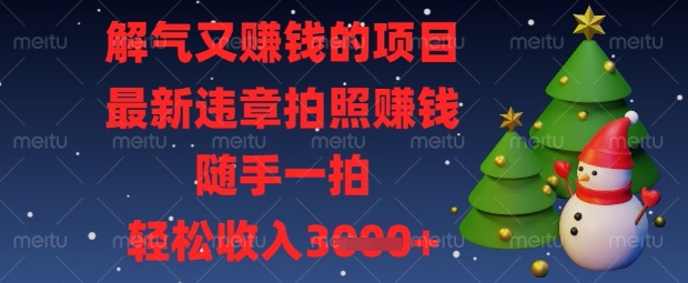 解气又挣钱的项目,最新违章拍照挣钱,随手一拍,轻松收入数张【揭秘】-项目联盟